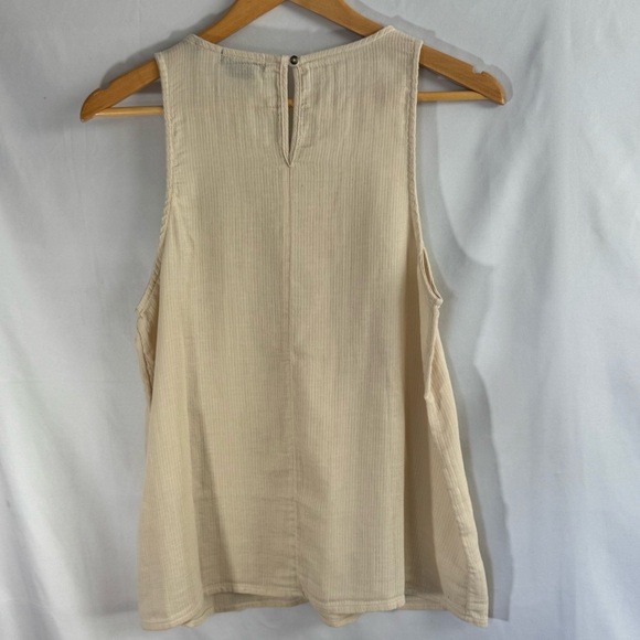 prAna Smocked Organic Cotton Tank Top | Natural | Size Small - Picture 2 of 7